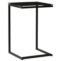 Side Table Black 40x40x60 cm Tempered Glass vidaXL
