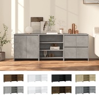 Sideboard 3 Piece Engineered Wood Storage Side Cabinet Multi Colours vidaXL