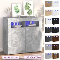 Sideboard with LED Lights Multi Colours 115.5x30x75 cm/80x35x75 cm vidaXL
