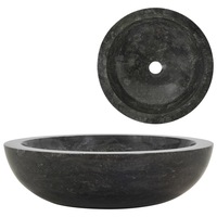 Sink 40x12 cm Marble Black vidaXL