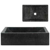 Sink 45x30x12 cm Marble High Gloss Black vidaXL