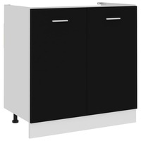 Sink Bottom Cabinet Black 80x46x81.5 cm Engineered Wood vidaXL