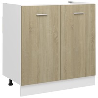 Sink Bottom Cabinet Sonoma Oak 80x46x81.5 cm Engineered Wood vidaXL