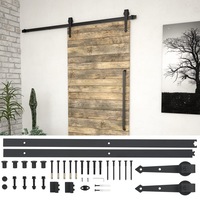 Sliding Door Hardware Kit 183 cm Steel Black vidaXL