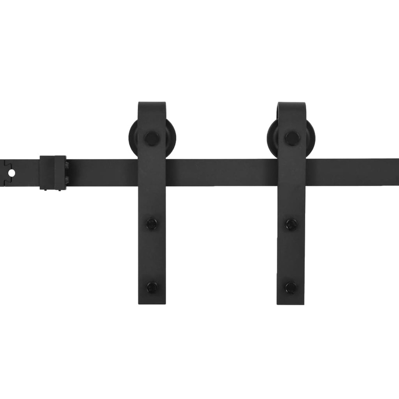 Buy Sliding Door Hardware Kit 200 cm Steel Black MyDeal