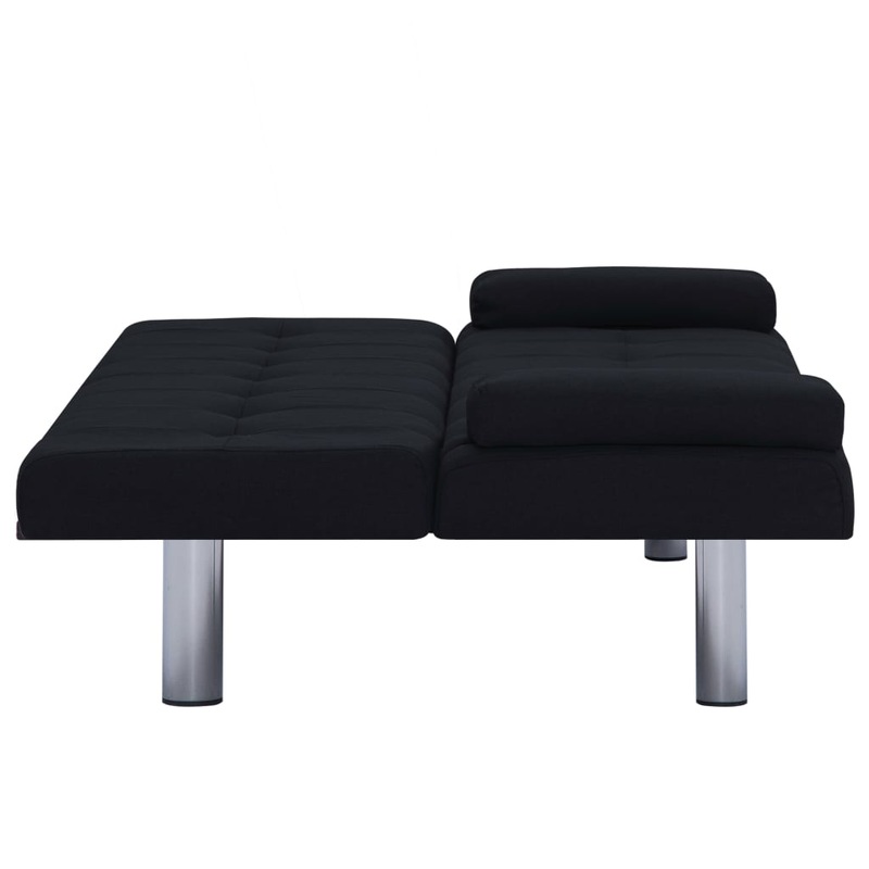 Buy Sofa Bed with Two Pillows Black Polyester MyDeal