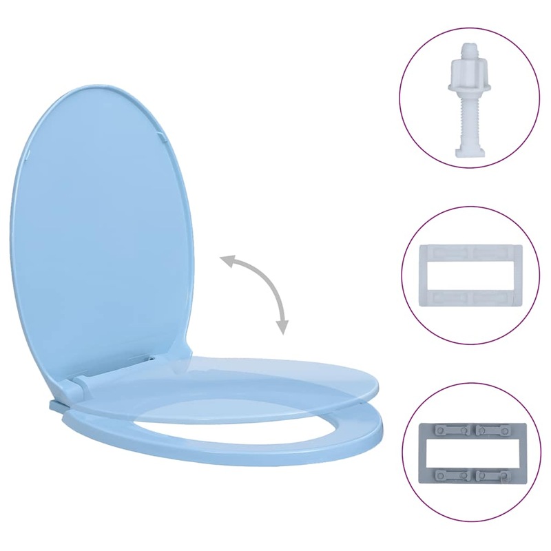 Buy SoftClose Toilet Seat Blue Oval MyDeal