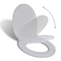 Soft-close Toilet Seat White Oval vidaXL