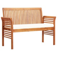 2-Seater Garden Bench with Cushion 120 cm Solid Acacia Wood vidaXL