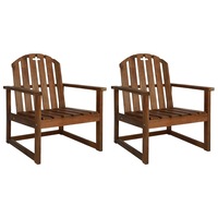 Garden Sofa Chairs 2 pcs Solid Acacia Wood vidaXL