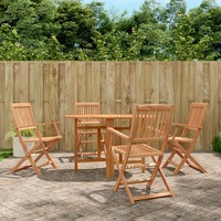 5 Piece Folding Outdoor Dining Set Solid Acacia Wood vidaXL