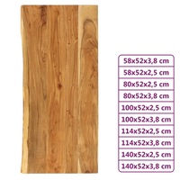Solid Acacia Wood Bathroom Vanity Top Worktop Countertop Multi Sizes vidaXL