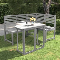 2 Piece Bistro Set Solid Acacia Wood Grey vidaXL