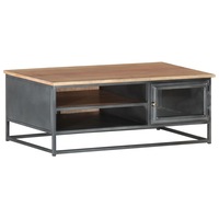Coffee Table Grey 90x50x35 cm Solid Acacia Wood vidaXL