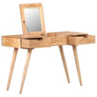 Dressing Table with Mirror 112x45x76 cm Solid Acacia Wood vidaXL
