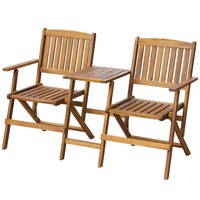 Folding Garden Bench with Tea Table 140 cm Solid Acacia Wood vidaXL