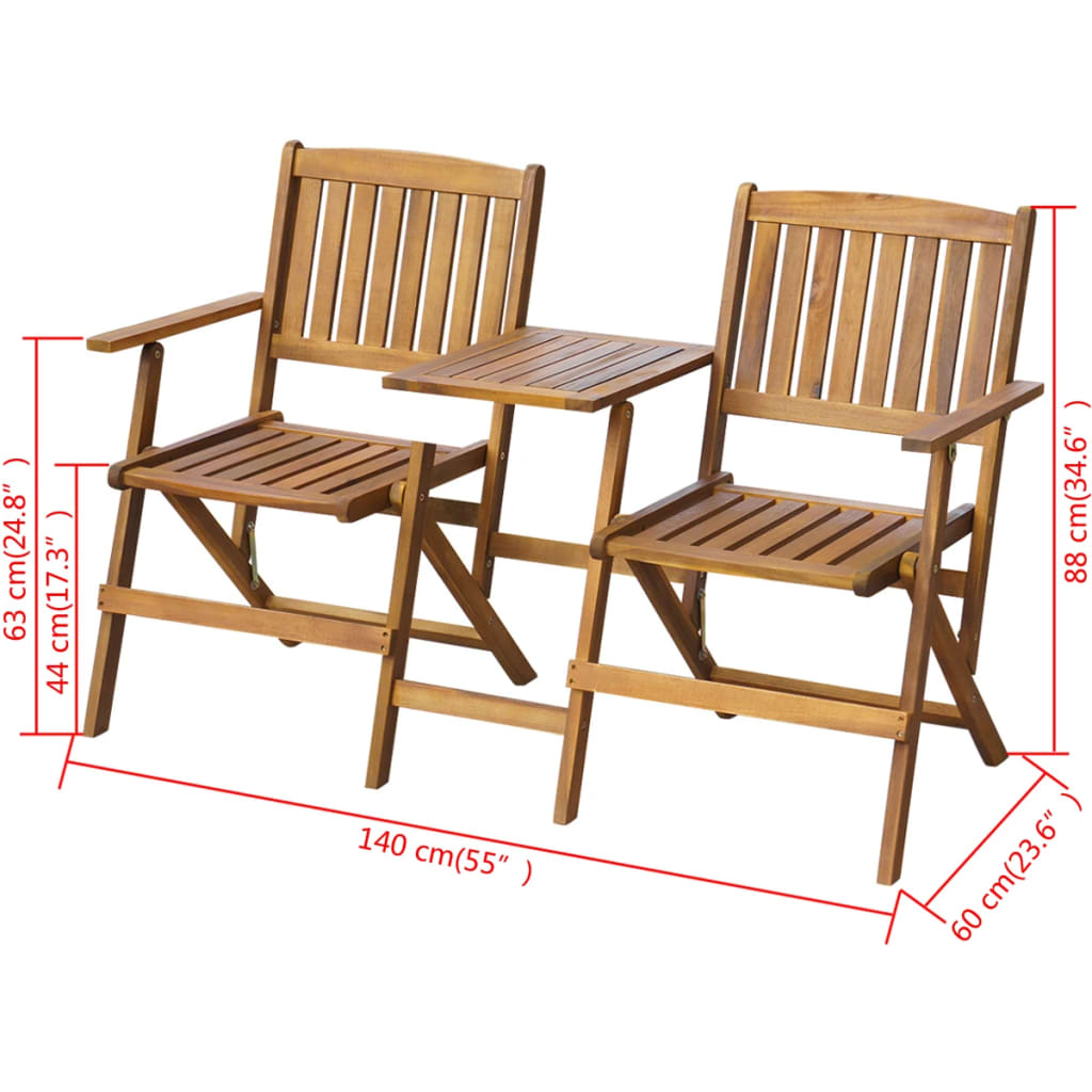 2 seater folding garden bench