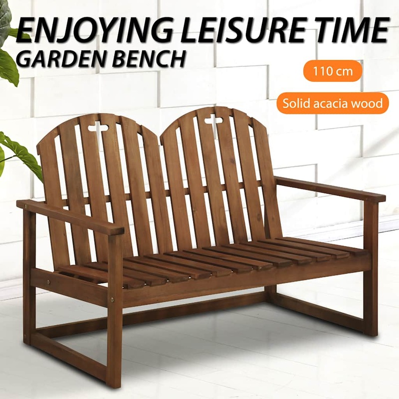 Buy Garden Bench 110 cm Solid Acacia Wood MyDeal