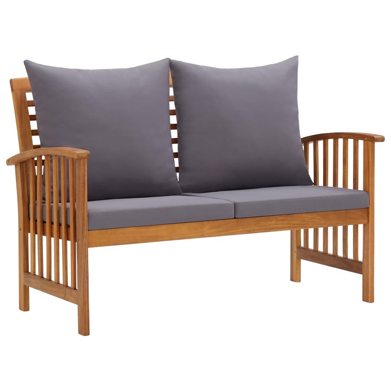 Buy Garden Bench with Cushions 119 cm Solid Acacia Wood MyDeal