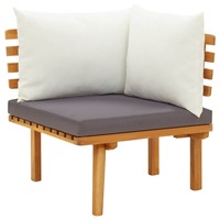 Garden Corner Sofa with Cushions Solid Acacia Wood vidaXL