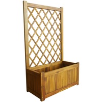 Garden Raised Bed with Trellis Solid Acacia Wood vidaXL
