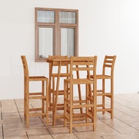 5 Piece Outdoor Bar Set Solid Acacia Wood vidaXL