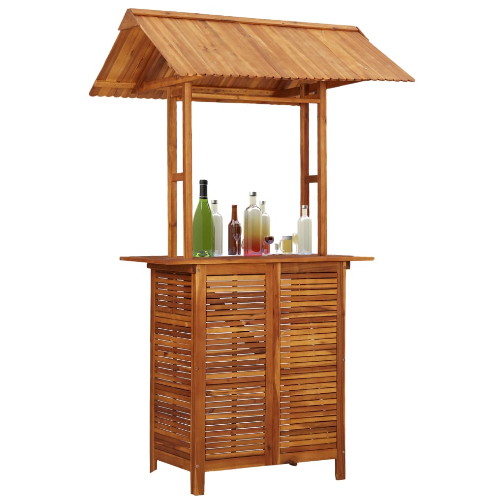 Outdoor Bar Table with Rooftop 113x106x217 cm Solid Acacia Wood vidaXL