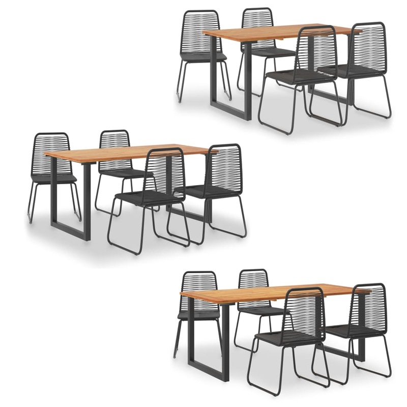 Buy Solid Acacia Wood Outdoor Dining Set 5 Pieces Poly Rattan Multi