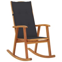 Rocking Chair with Cushions Solid Acacia Wood vidaXL