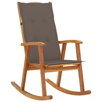 Rocking Chair with Cushions Solid Acacia Wood vidaXL