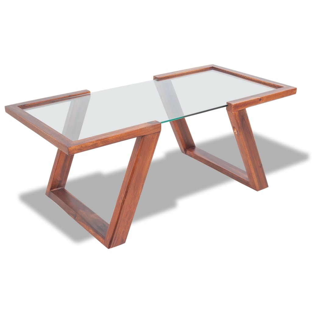 Coffee Table Solid Acacia Wood Brown 100x50x40 cm vidaXL