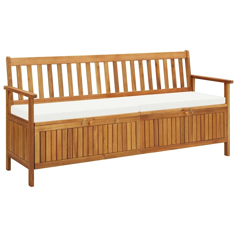 Buy Storage Bench with Cushion 170 cm Solid Acacia Wood MyDeal