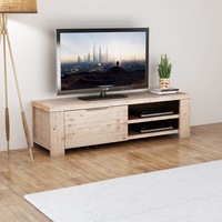 TV Cabinet Solid Brushed Acacia Wood 140x38x40 cm vidaXL