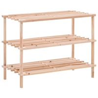 3-Tier Shoe Rack Solid Fir Wood vidaXL