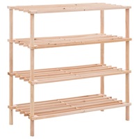 4-Tier Shoe Rack Solid Fir Wood vidaXL