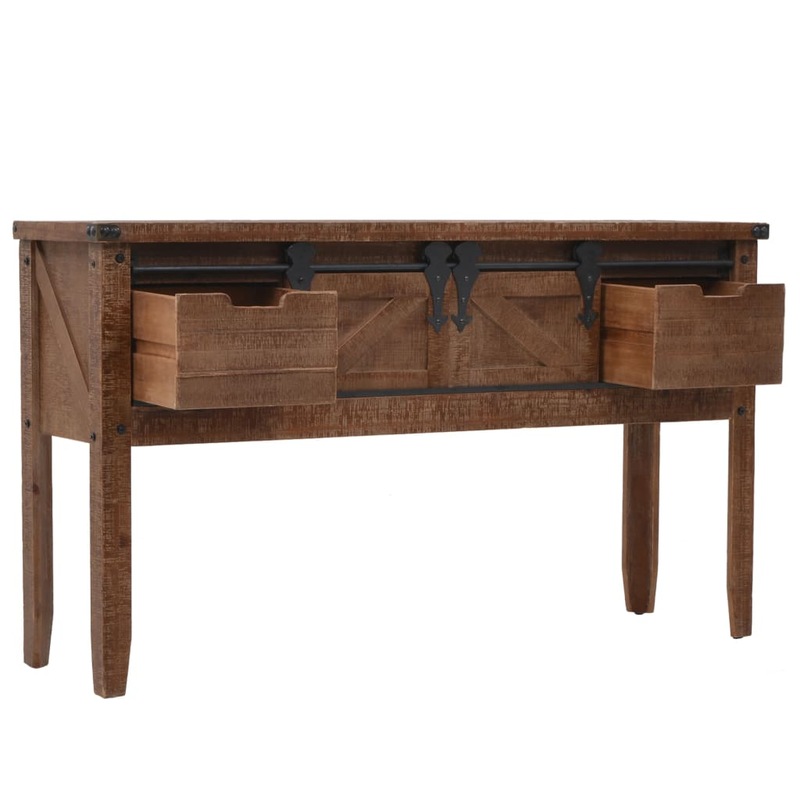 Buy Console Table Solid Fir Wood 131x35.5x75 cm Brown vidaXL - MyDeal