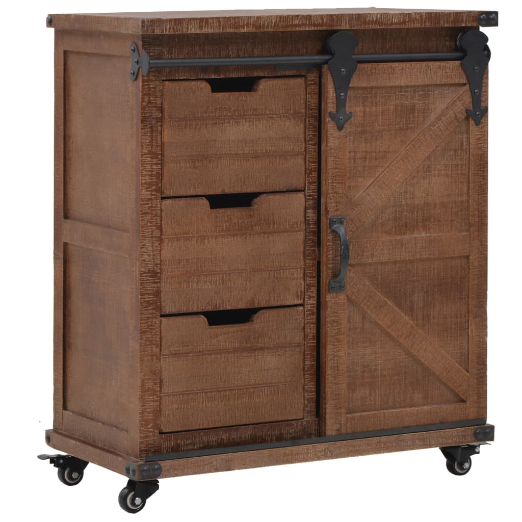 Storage Cabinet Solid Fir Wood 64x33.5x75 cm Brown vidaXL