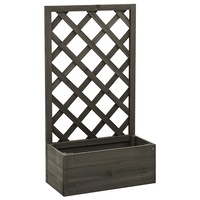 Garden Trellis Planter Grey 50x25x90 cm Solid Firwood vidaXL