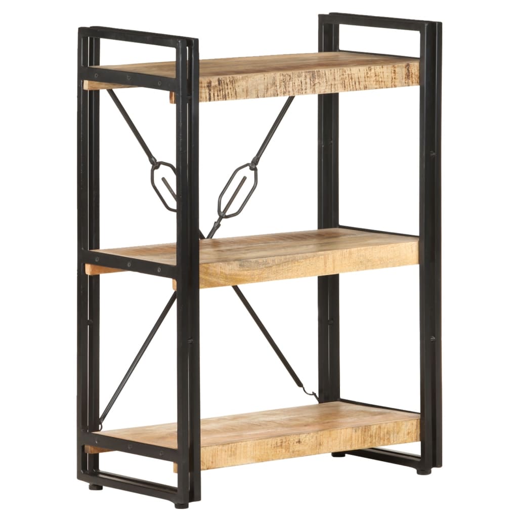 3-Tier Bookcase 60x30x80 cm Solid Mango Wood vidaXL