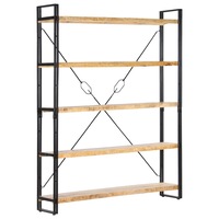 5-Tier Bookcase 140x30x180 cm Solid Mango Wood vidaXL