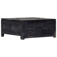 Coffee Table Black 65x65x30 cm Solid Mango Wood vidaXL