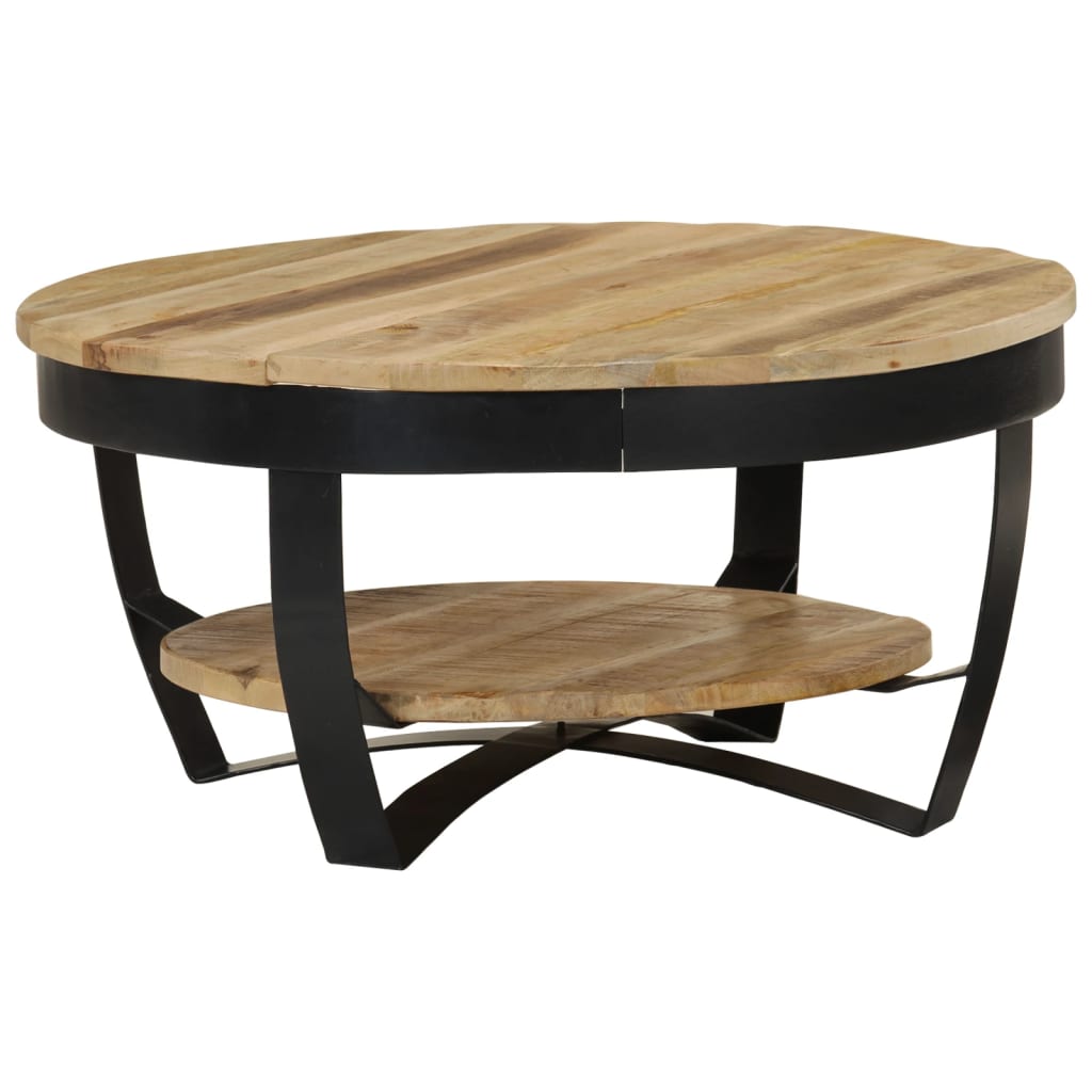Coffee Table 65 cm Solid Rough Mango Wood vidaXL