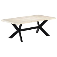 Dining Table White 200x100x75 cm Solid Mango Wood vidaXL