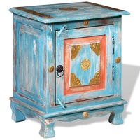 Nightstand Solid Mango Wood Blue vidaXL