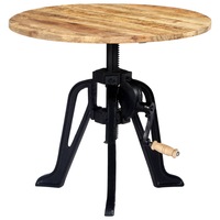 Side Table 60x(46-63) cm Solid Mango Wood and Cast Iron vidaXL
