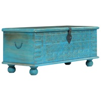Storage Chest Solid Mango Wood Blue 100x40x41 cm vidaXL