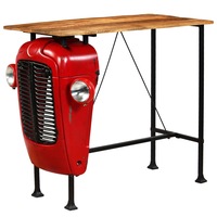 Tractor Bar Table Solid Mango Wood Red 60x120x107 cm vidaXL