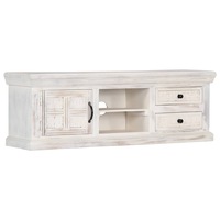 TV Cabinet White 120x30x40 cm Solid Mango Wood vidaXL