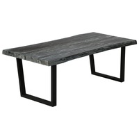 Coffee Table Solid Mindi Wood 102x56x41 cm Grey vidaXL