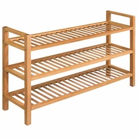 Shoe Rack with 3 Shelves 100x27x60 cm Solid Oak Wood vidaXL